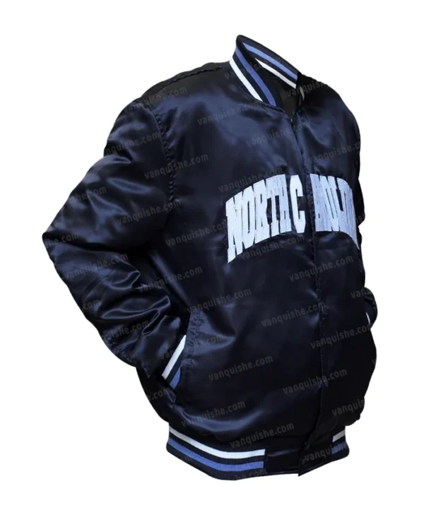 Blue North Carolina Varsity Jacket Left Side