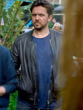 Brad de Vries Van der Valk Black Leather Jacket