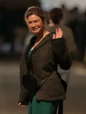 Bridget Jones Mad About the Boy 2025 Renee Zellweger Faux Fur Coat