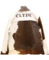 Brown And White Drop Down Cowhide Fur Leather Jacket Back