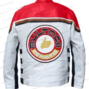 Bultaco Leather Biker Jacket Back