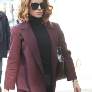 Canary Black Kate Beckinsale Maroon Coat