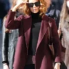 Canary Black Kate Beckinsale Maroon Coat For Sale