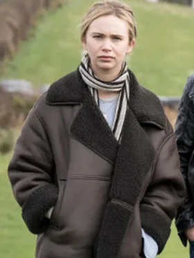 Carrie Booth Ellis Brown Shearling Leather Jacket