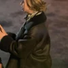 Carrie Booth Ellis Brown Shearling Leather Jacket For Sale