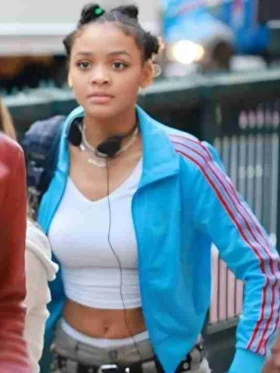 Celeste OConnor Madame Web Blue Track Jacket For Sale