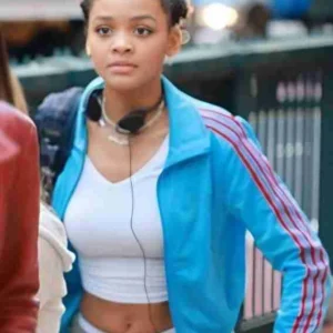 Celeste OConnor Madame Web Blue Track Jacket For Sale