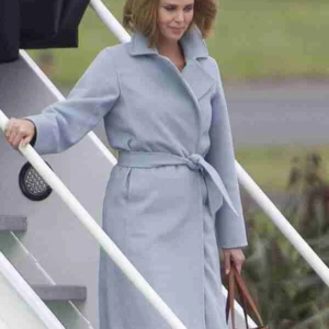 Charlize Theron Long Shot Wool Coat