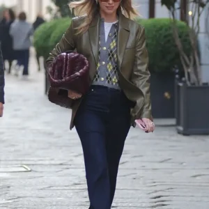 Chiara Ferragni Brown Ralph Lauren Leather Blazer