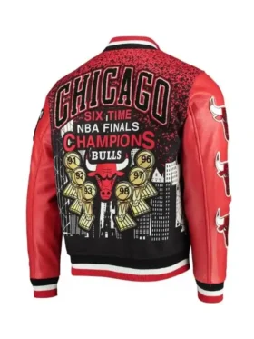Chicago Bulls Red Remix Varsity Jacket Rib Collar