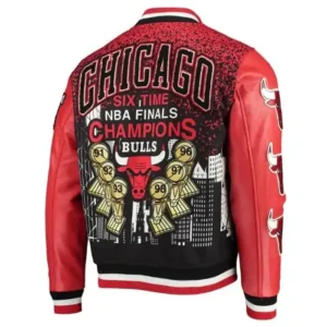 Chicago Bulls Red Remix Varsity Jacket Rib Collar
