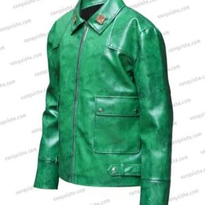 Chloe Sullivan Smallville Green Leather Jacket Right