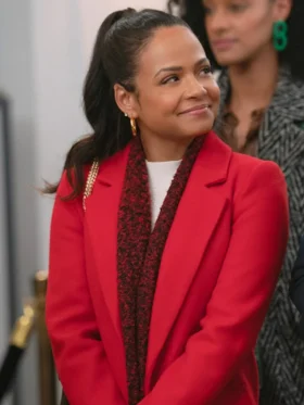 Christina Milian Meet Me Next Christmas Wool Coat