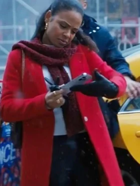 Christina Milian Meet Me Next Christmas Wool Coat For Sale