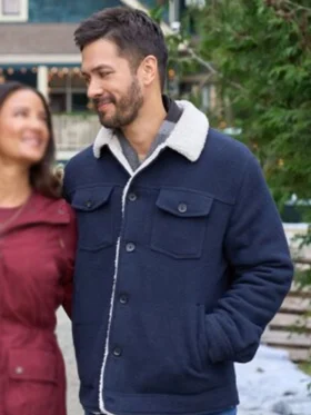 Christmas Under the Lights Marco Grazzini Blue Shearling Jacket