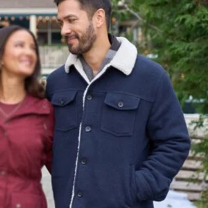 Christmas Under the Lights Marco Grazzini Blue Shearling Jacket