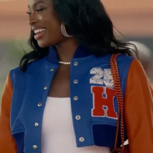 Coco Jones Bel Air S03 Crop Varsity Leather Jacket