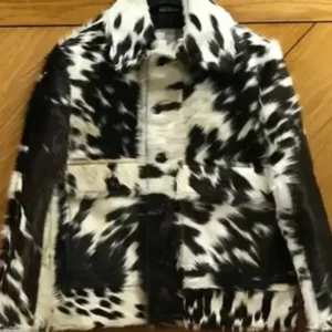 Cowhide Black And White Fur Leather Jacket