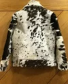 Cowhide Black And White Fur Leather Jacket Back