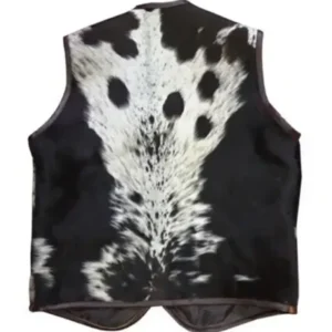 Cowhide Vest Brown And White Fur Back
