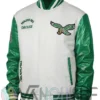 Cream Philadelphia Eagles Retro Varsity Jacket left