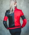 Custom Design Harley Quinn Genuine Leather Jackets backk