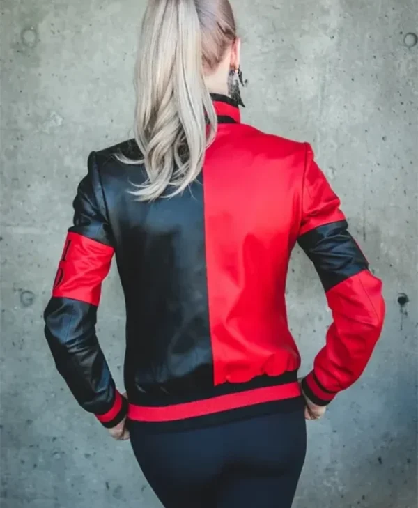 Custom Design Harley Quinn Genuine Leather Jackets backk