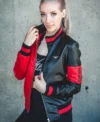 Custom Design Harley Quinn Genuine Leather Jackets frontt