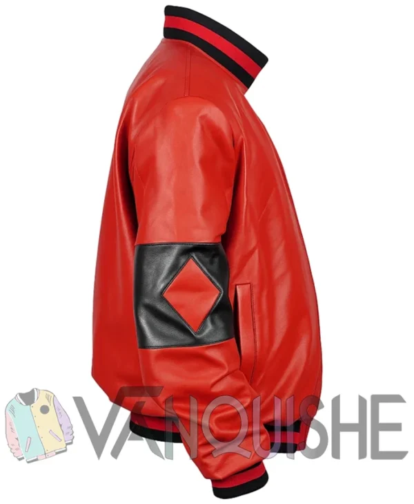 Custom Design Harley Quinn Genuine Leather Jackets right