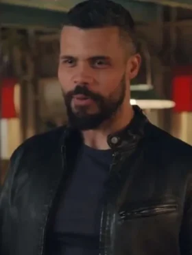 DCI Mike McGuire TV Series Whitstable Pearl 2024 Howard Charles Black Leather Jacket For Men