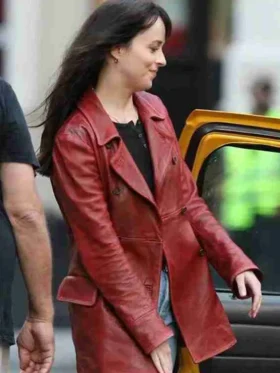 Dakota Johnson Madame Web Maroon Leather Jacket