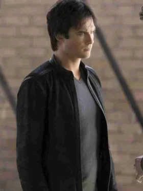 Damon Salvatore The Vampire Diaries S08 Black Jacket