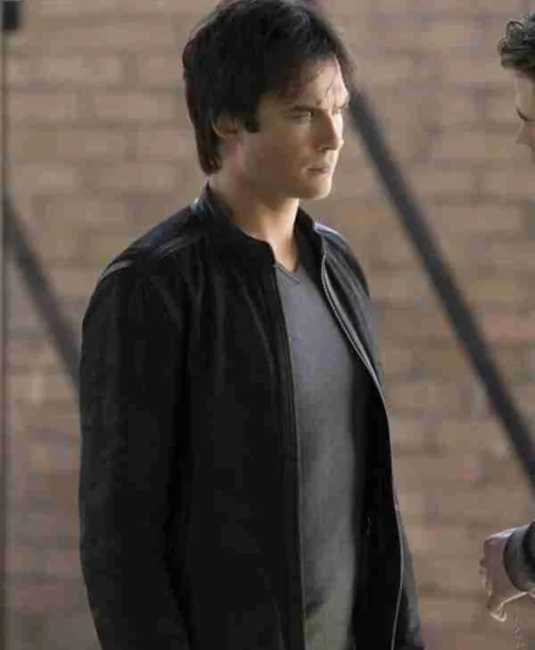 Damon Salvatore The Vampire Diaries S08 Black Jacket