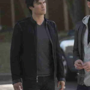 Damon Salvatore The Vampire Diaries S08 Black Jacket Standing