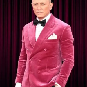 Daniel Craig Pink Velvet Tuxedo For Men