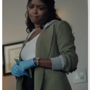 Daphne High Potential Green Hooded Blazer