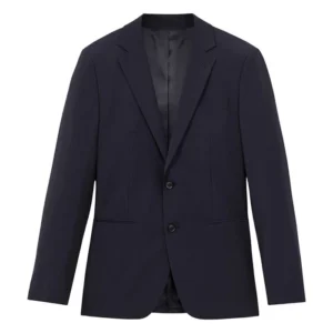 Dark Blue Mens 2 Piece Stylish Business Suit Blazer