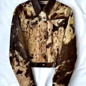 Dark Brown Cowhide Fur Leather Jacket