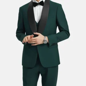 Dark Green Mens Wedding Suit 3 Piece Tuxedo Main