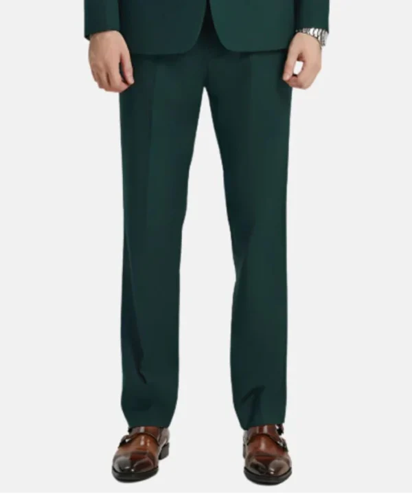 Dark Green Mens Wedding Suit 3 Piece Tuxedo Trouser