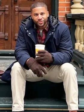 Devale Ellis Meet Me Next Christmas Blue Cotton Jacket