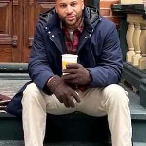 Devale Ellis Meet Me Next Christmas Blue Cotton Jacket