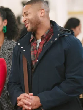 Devale Ellis Meet Me Next Christmas Blue Cotton Jacket For Sale