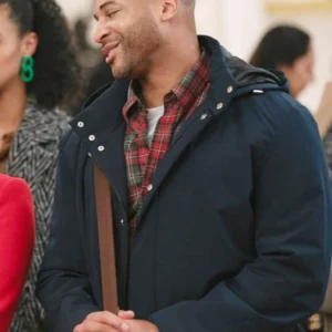 Devale Ellis Meet Me Next Christmas Blue Cotton Jacket For Sale