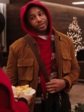 Devale Ellis Meet Me Next Christmas Suede Leather Jacket