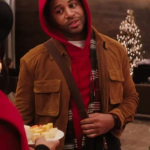 Devale Ellis Meet Me Next Christmas Suede Leather Jacket