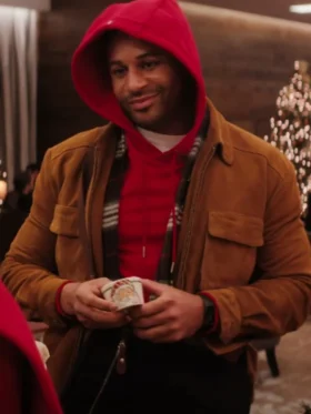 Devale Ellis Meet Me Next Christmas Suede Leather Jacket For Sale