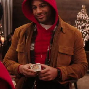 Devale Ellis Meet Me Next Christmas Suede Leather Jacket For Sale