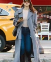 Eiza Gonzalez Grey Wool Trench Coat 