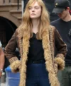 Elle Fanning A Complete Unknown Brown Shearling Jacket For Sale